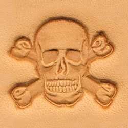 Stempel 30 x 25 mm, Czaszka piracka