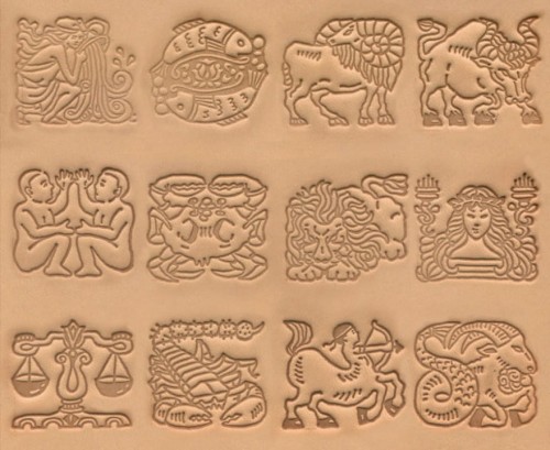 Zestaw stempli, Znaki Zodiaku 25 x 25 mm