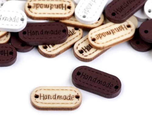 Etykietka drewniana Hand made 11 x 23 mm